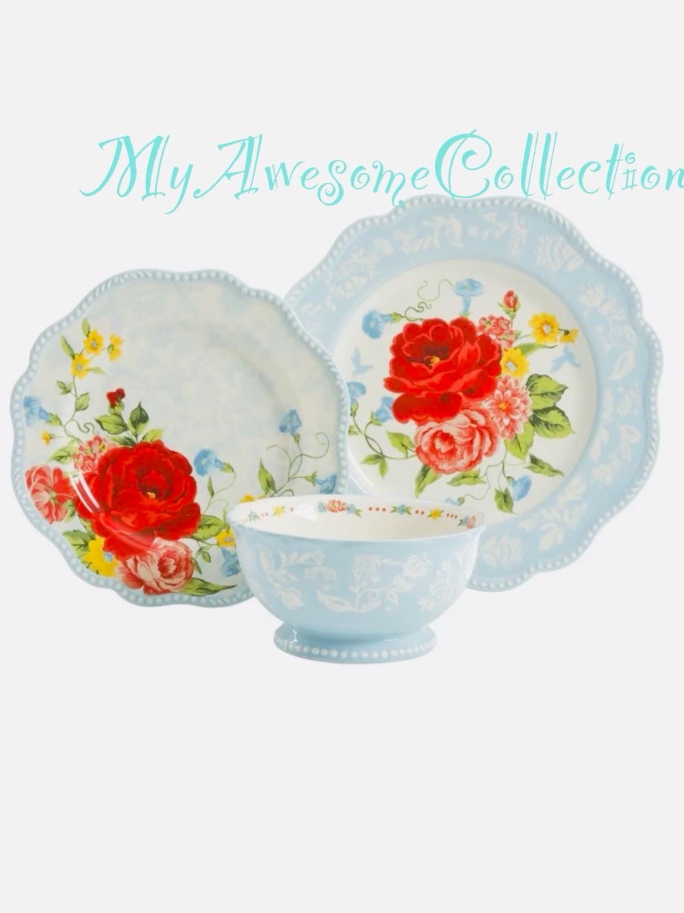 The Pioneer Woman Sweet Rose complete 12 piece dinnerware set Last One